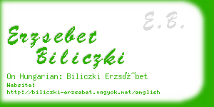 erzsebet biliczki business card